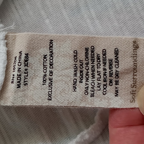 Soft Surroundings White Tunic With Lace Panel 3/4 Roll Tab Sleeve Size Petite XL - Picture 12 of 15